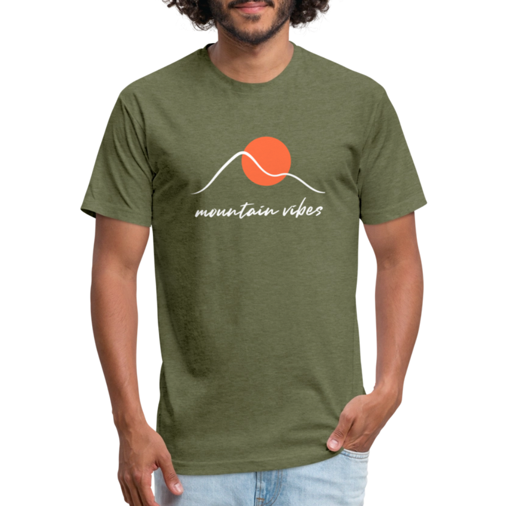 Mountain Vibes - Premium Graphic Tee - heather military green