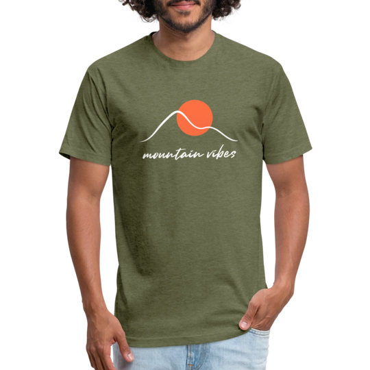Mountain Vibes - Premium Graphic Tee - heather military green