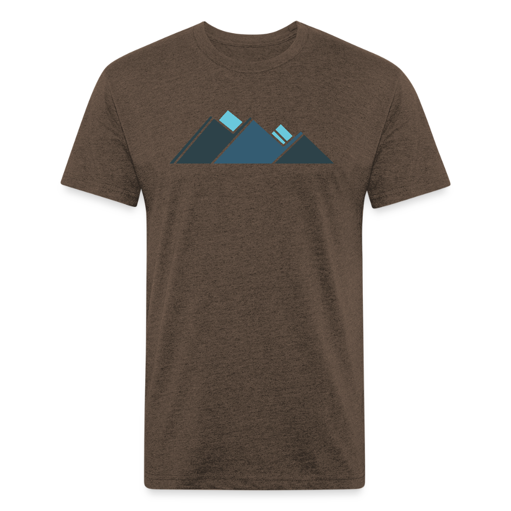 Retro Blue Mountains - Premium Graphic Tee - heather espresso