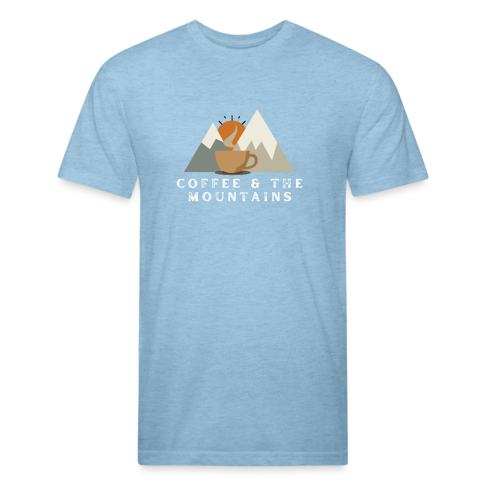Coffee & the Mountains - Premium Graphic Tee (POD) - heather blue
