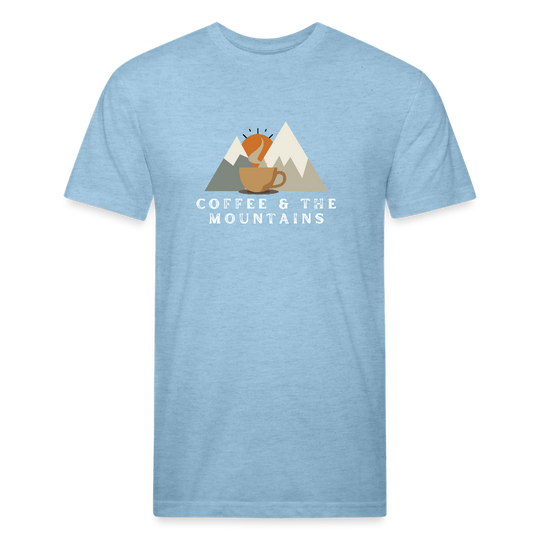 Coffee & the Mountains - Premium Graphic Tee (POD) - heather blue