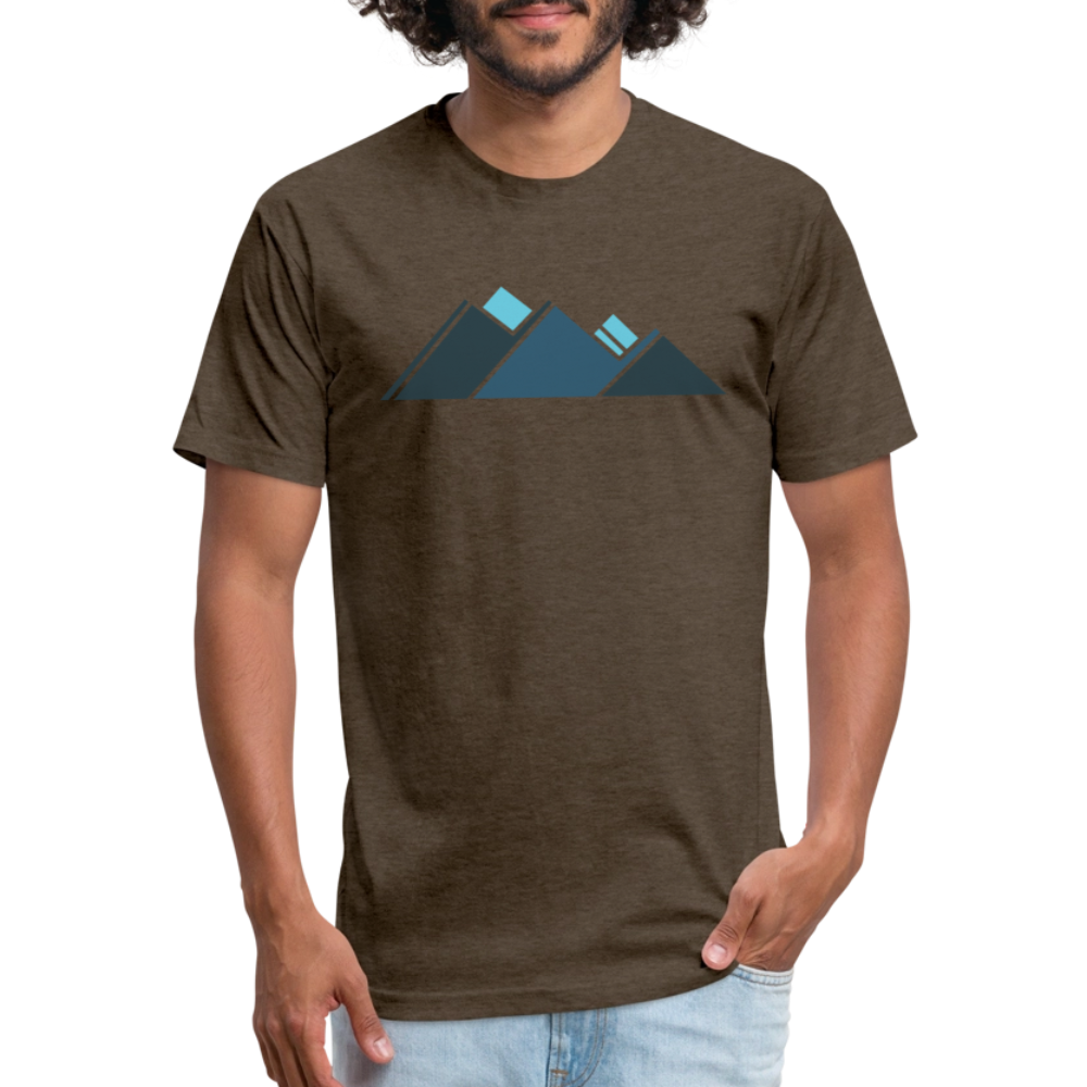 Retro Blue Mountains - Premium Graphic Tee - heather espresso
