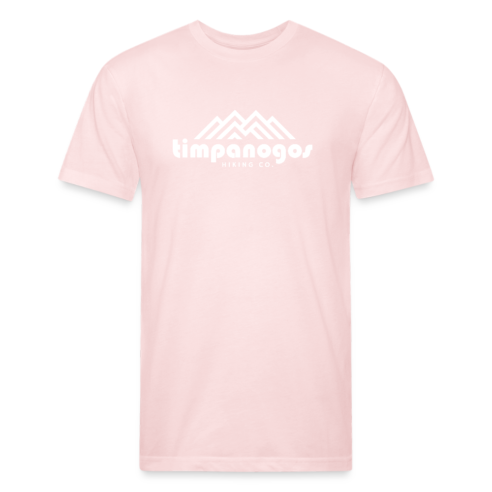 Timpanogos Hiking Co. (Official) - Premium Graphic Tee - blush pink t-shirt featuring the Timpanogos Hiking Co. logo with a bold white mountain graphic, ideal for outdoor explorers and hikers

