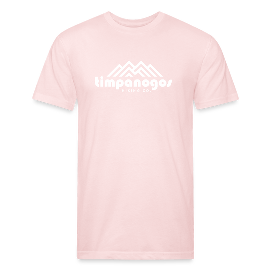 Timpanogos Hiking Co. (Official) - Premium Graphic Tee - blush pink t-shirt featuring the Timpanogos Hiking Co. logo with a bold white mountain graphic, ideal for outdoor explorers and hikers

