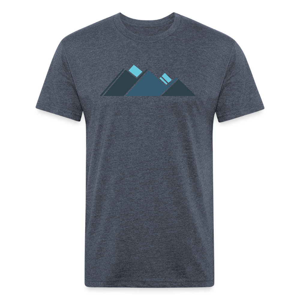 Retro Blue Mountains - Premium Graphic Tee - heather navy