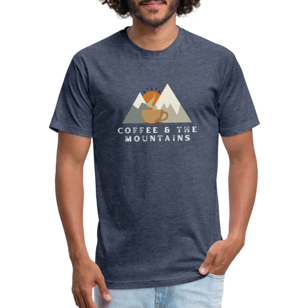 Coffee & the Mountains - Premium Graphic Tee (POD) - heather navy