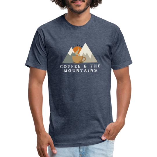 Coffee & the Mountains - Premium Graphic Tee (POD) - heather navy