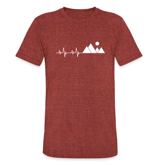 Mountain Pulse - Tri-Blend T-Shirt - heather cranberry