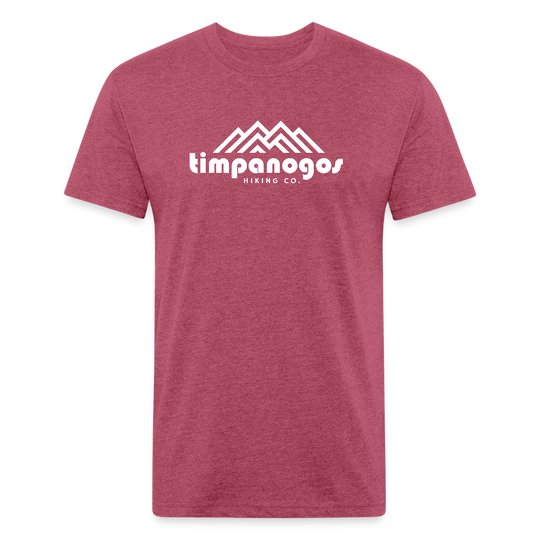 Timpanogos Hiking Co. (Official) - Premium Graphic Tee - heather burgundy t-shirt featuring the Timpanogos Hiking Co. logo with a bold white mountain graphic, ideal for outdoor explorers and hikers

