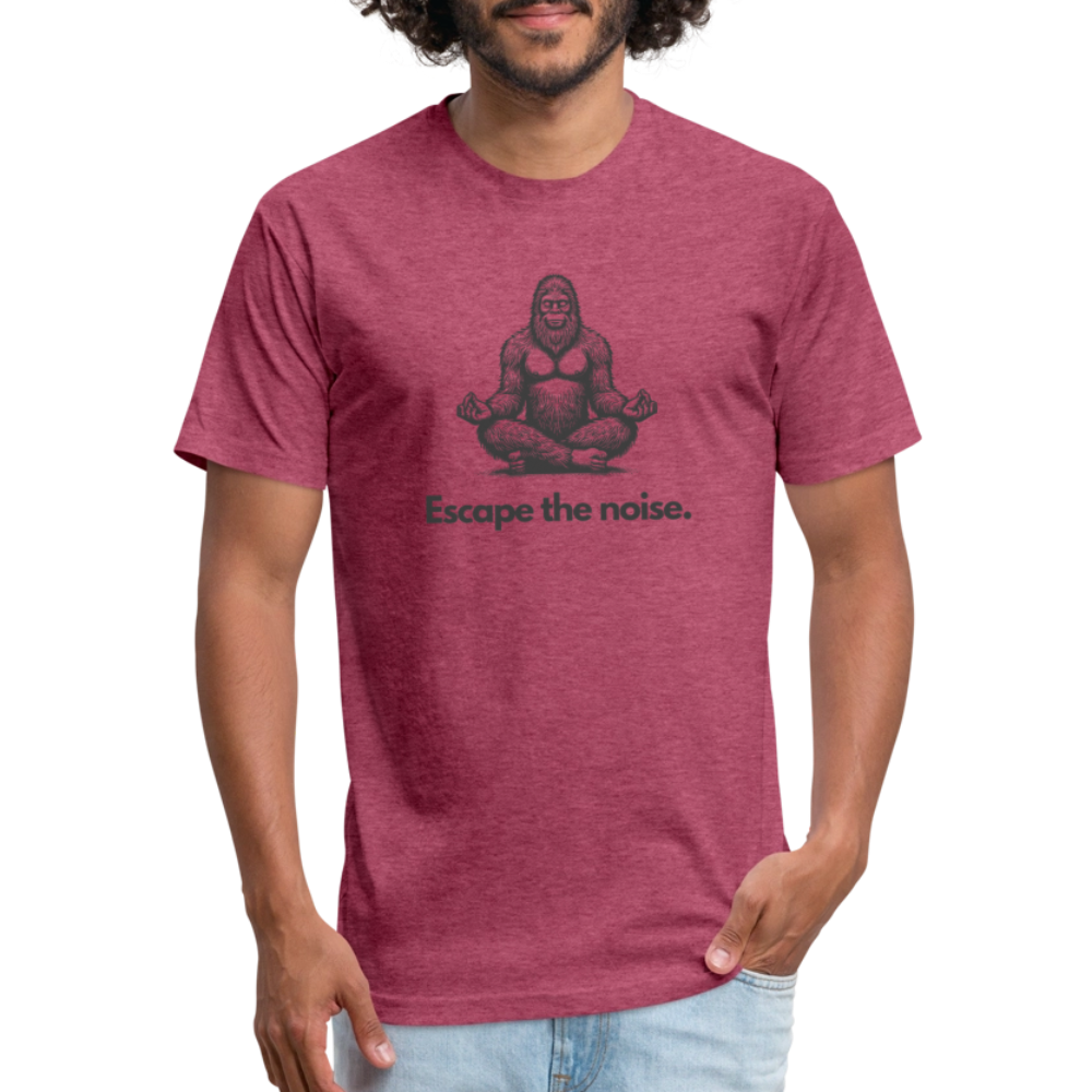 Escape the Noise (Bigfoot) - Premium Graphic Tee (POD) - heather burgundy