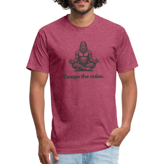 Escape the Noise (Bigfoot) - Premium Graphic Tee (POD) - heather burgundy