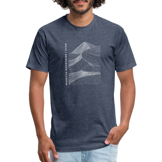 Wasatch Mountains - Premium Graphic Tee (POD) - heather navy