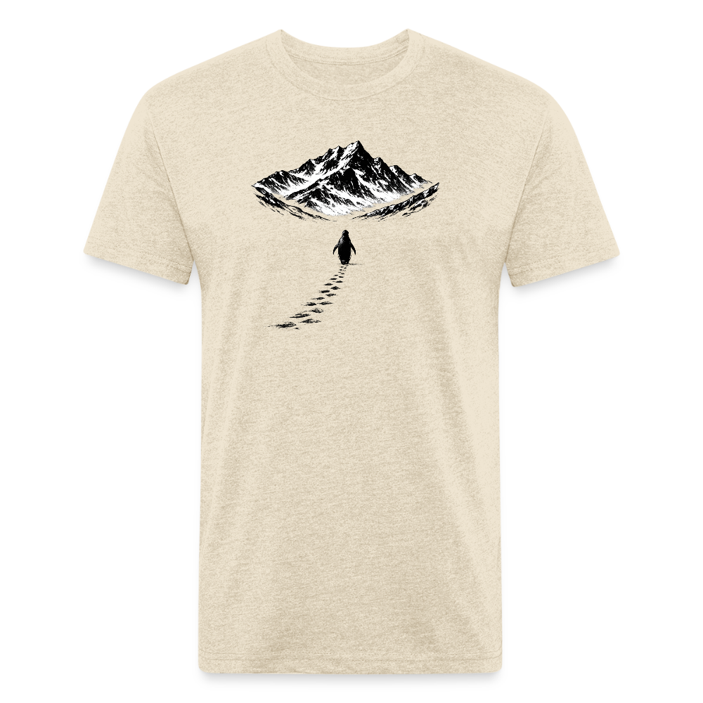 Penguin and the Mountains - Premium Graphic Tee - heather cream