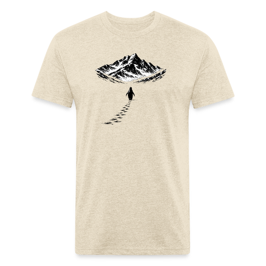 Penguin and the Mountains - Premium Graphic Tee - heather cream