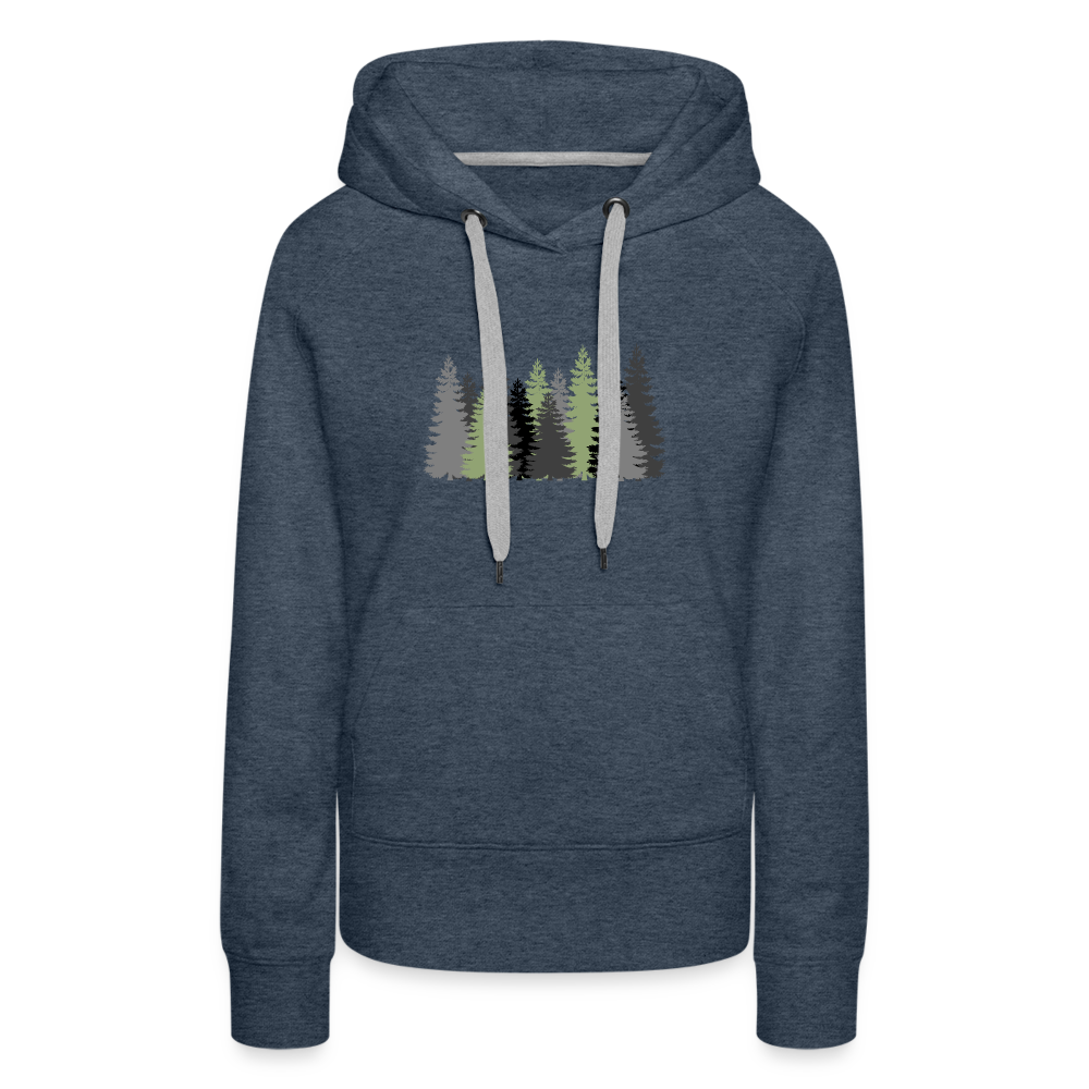 Trees - Women’s Fitted Hoodie - heather denim