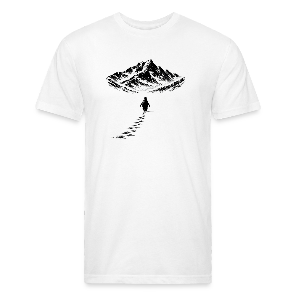 Penguin and the Mountains - Premium Graphic Tee - white