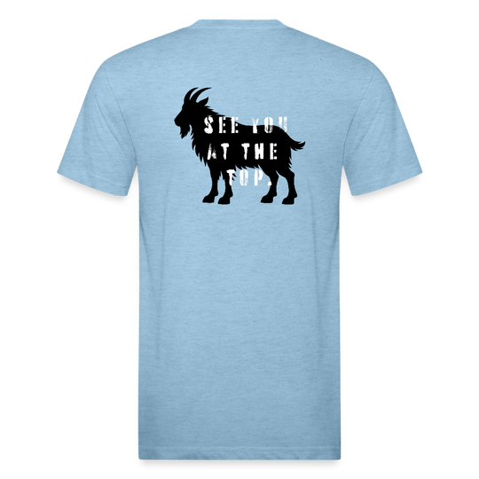 See You At the Top (back) - Premium Graphic Tee - heather blue