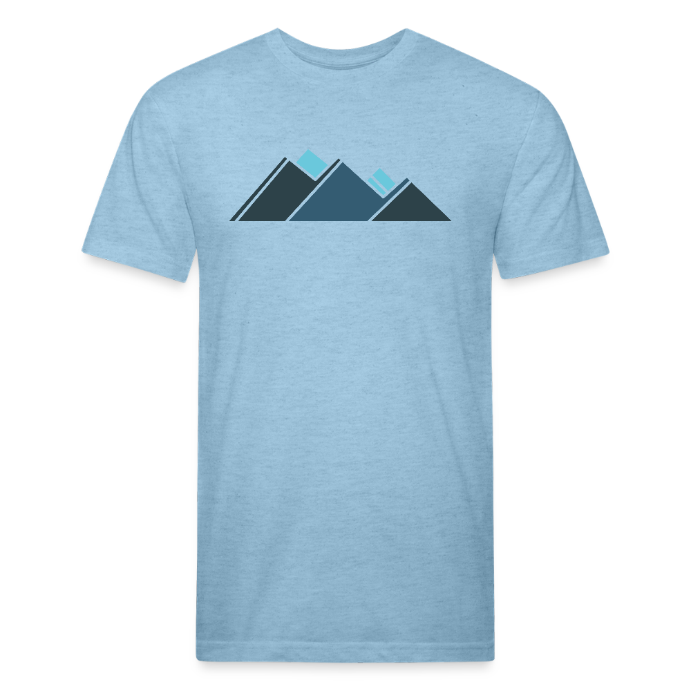 Retro Blue Mountains - Premium Graphic Tee - heather blue