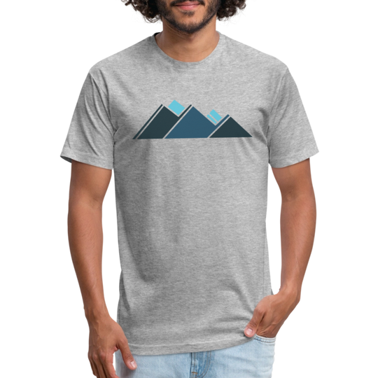 Retro Blue Mountains - Premium Graphic Tee - heather gray
