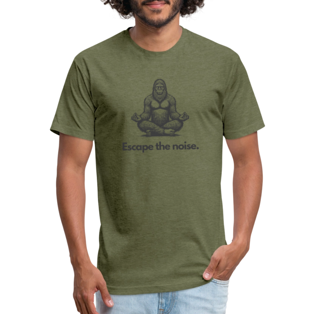Escape the Noise (Bigfoot) - Premium Graphic Tee (POD) - heather military green