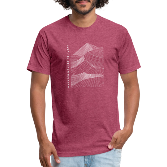 Wasatch Mountains - Premium Graphic Tee (POD) - heather burgundy