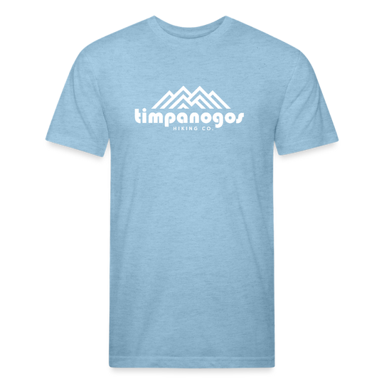 Timpanogos Hiking Co. (Official) - Premium Graphic Tee - heather blue t-shirt featuring the Timpanogos Hiking Co. logo with a bold white mountain graphic, ideal for outdoor explorers and hikers


