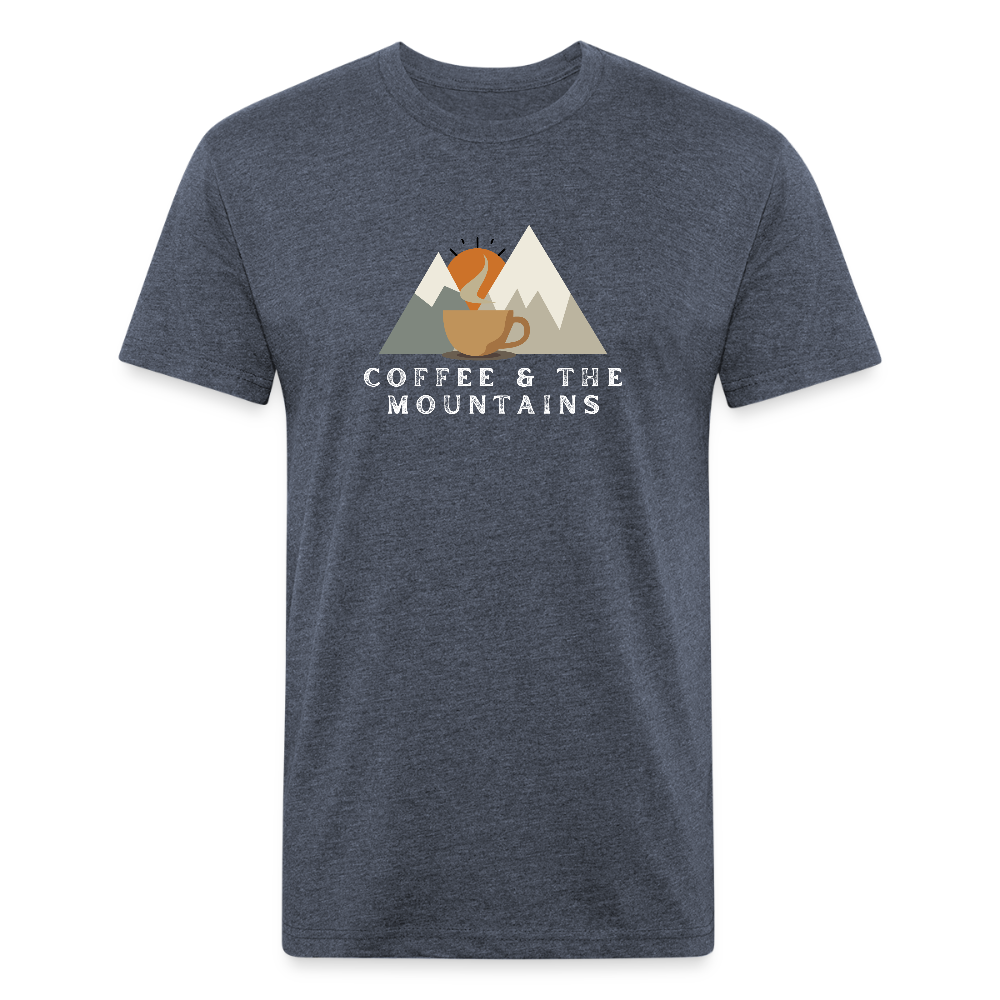 Coffee & the Mountains - Premium Graphic Tee (POD) - heather navy