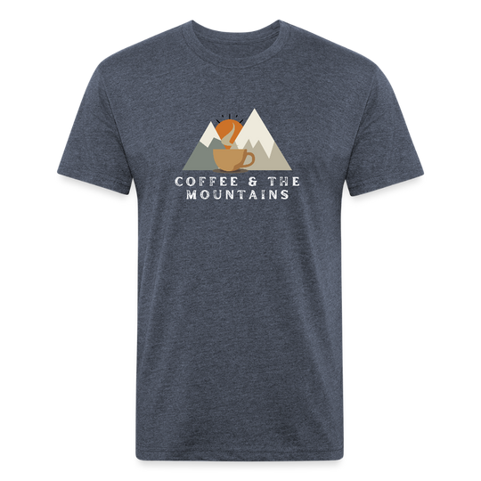Coffee & the Mountains - Premium Graphic Tee (POD) - heather navy