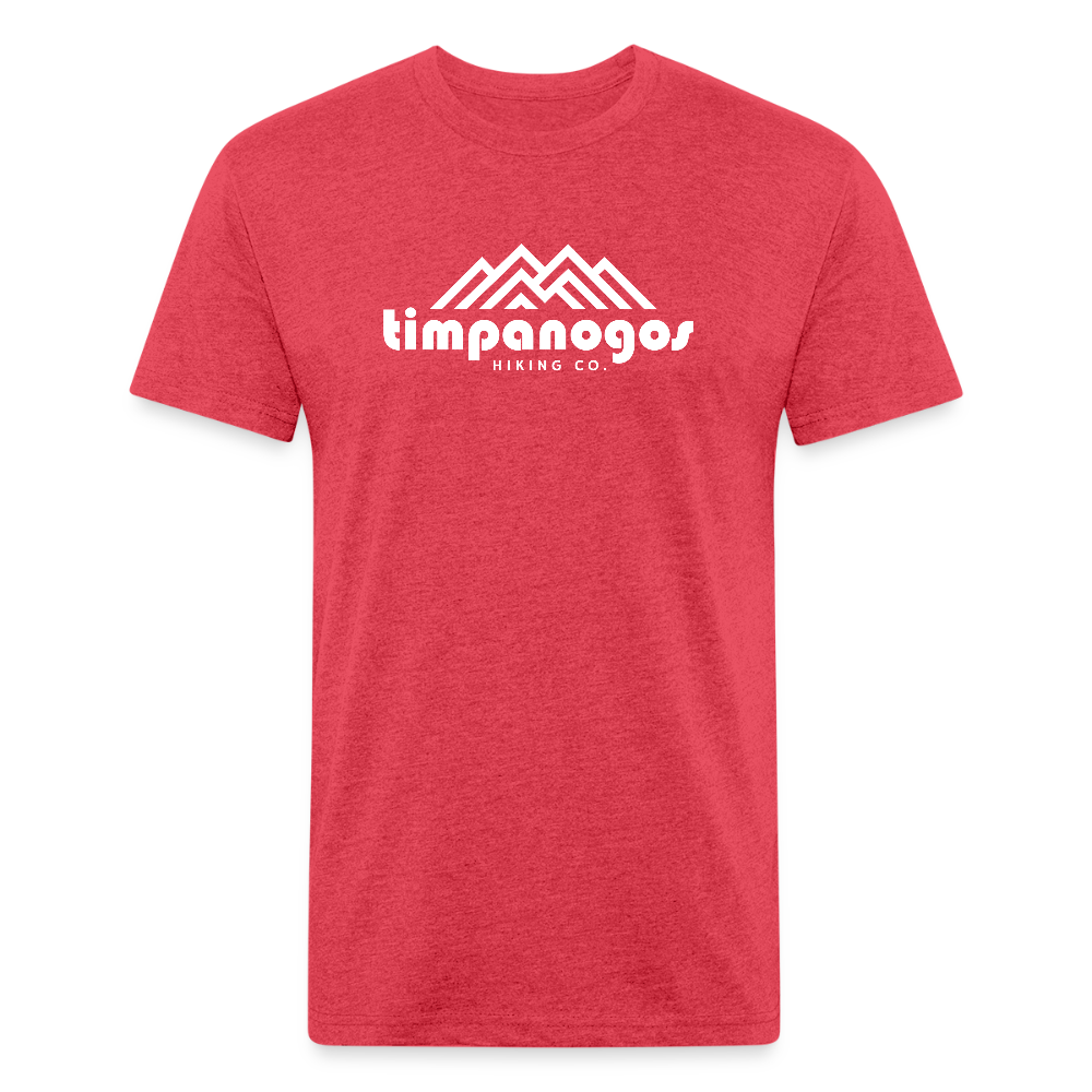 Heather Cardinal t-shirt featuring the Timpanogos Hiking Co. logo with a clean white mountain graphic, perfect for outdoor enthusiasts and hikers

