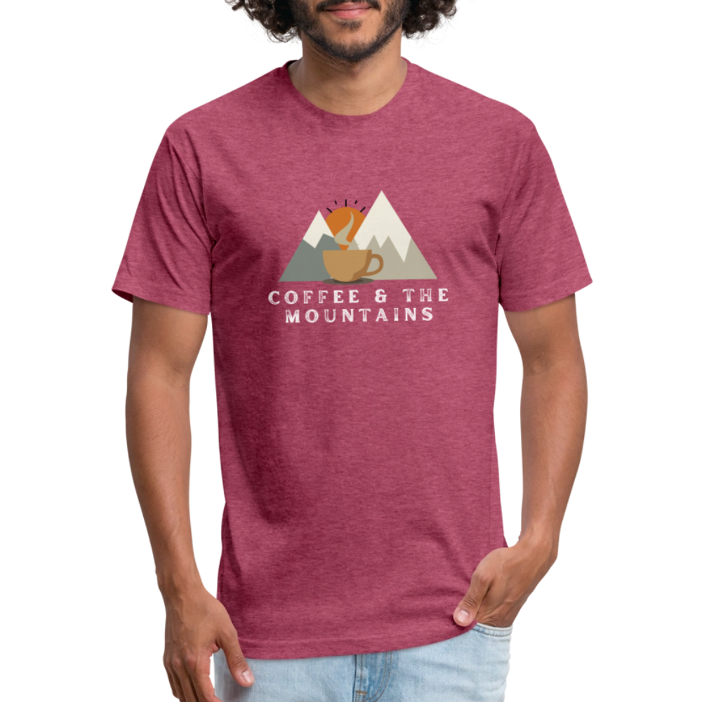 Coffee & the Mountains - Premium Graphic Tee (POD) - heather burgundy