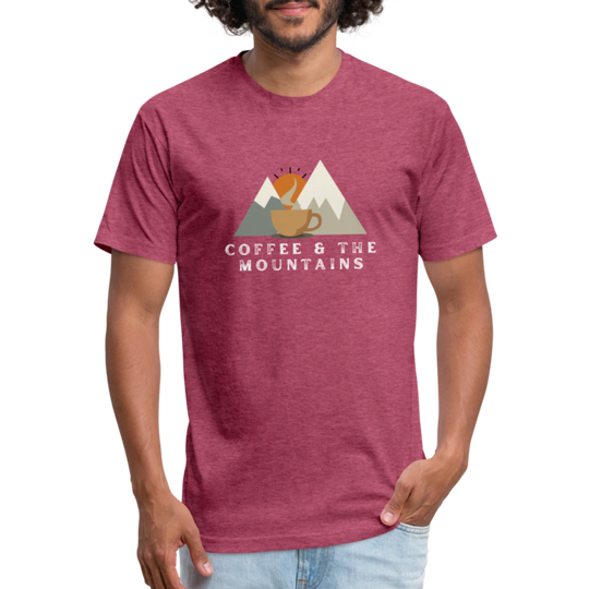 Coffee & the Mountains - Premium Graphic Tee (POD) - heather burgundy