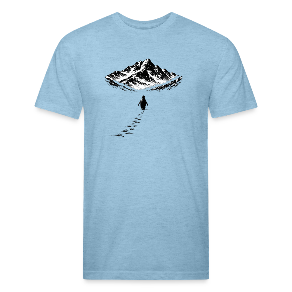 Penguin and the Mountains - Premium Graphic Tee - heather blue