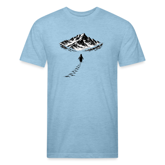 Penguin and the Mountains - Premium Graphic Tee - heather blue