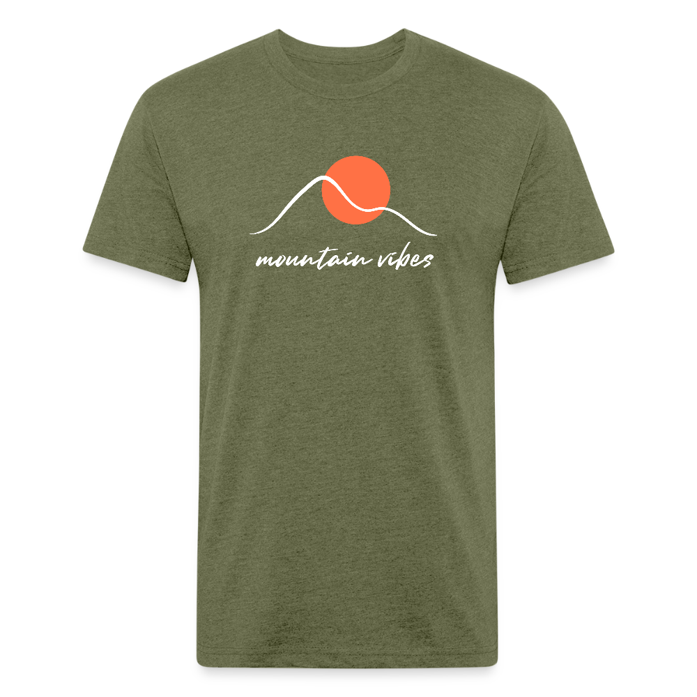 Mountain Vibes - Premium Graphic Tee - heather military green