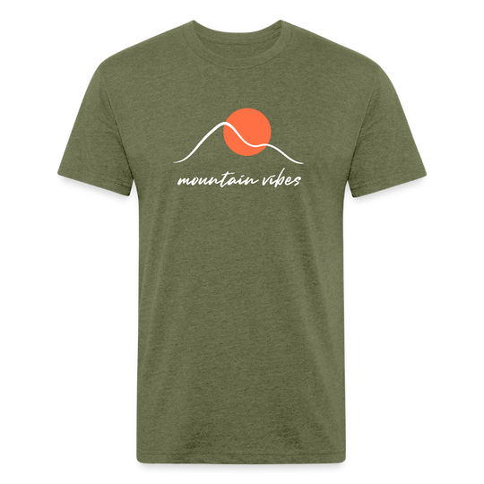 Mountain Vibes - Premium Graphic Tee - heather military green