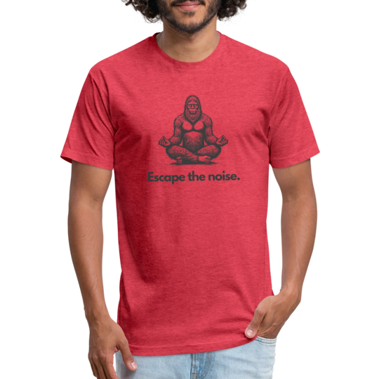 Escape the Noise (Bigfoot) - Premium Graphic Tee (POD) - heather red