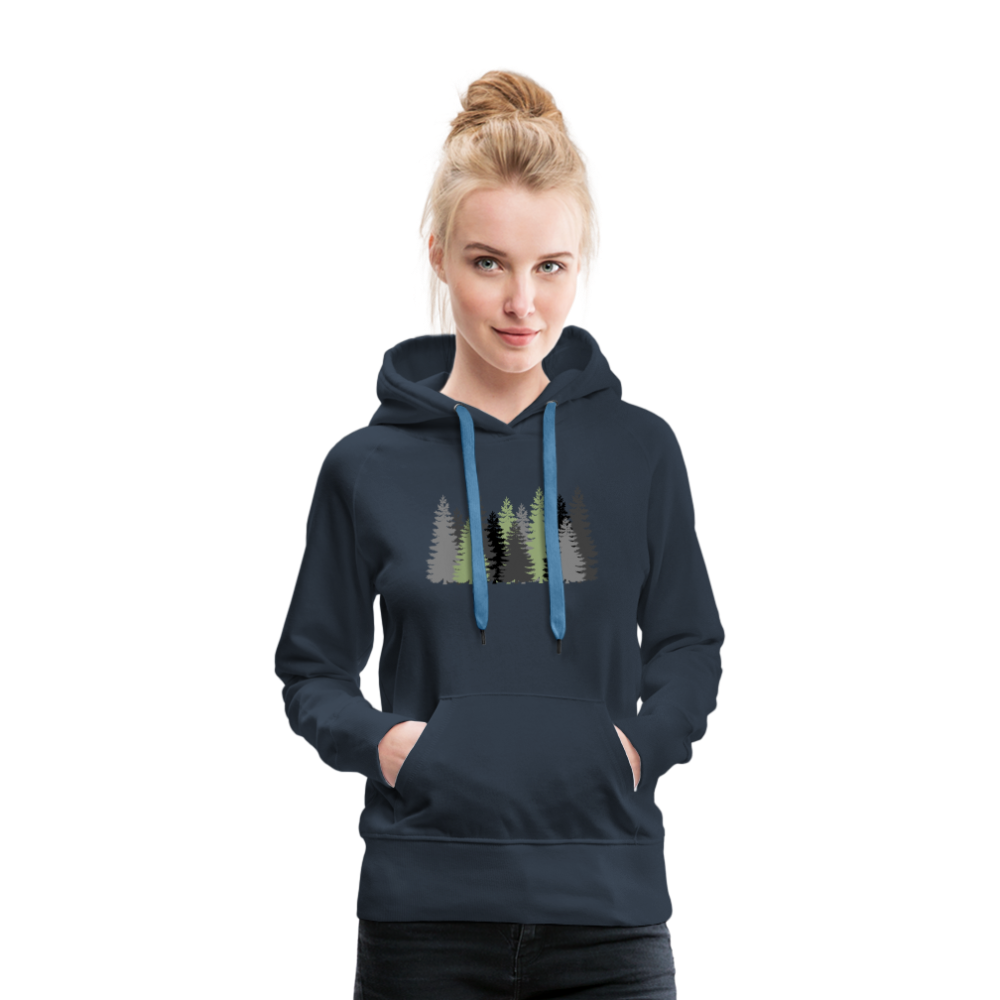 Trees - Women’s Fitted Hoodie - navy
