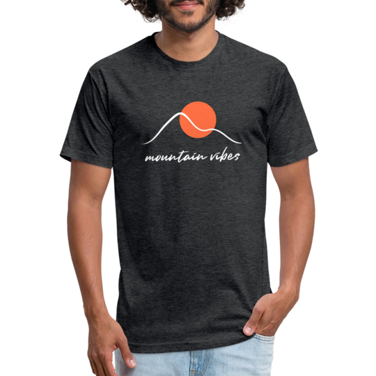 Mountain Vibes - Premium Graphic Tee - heather black