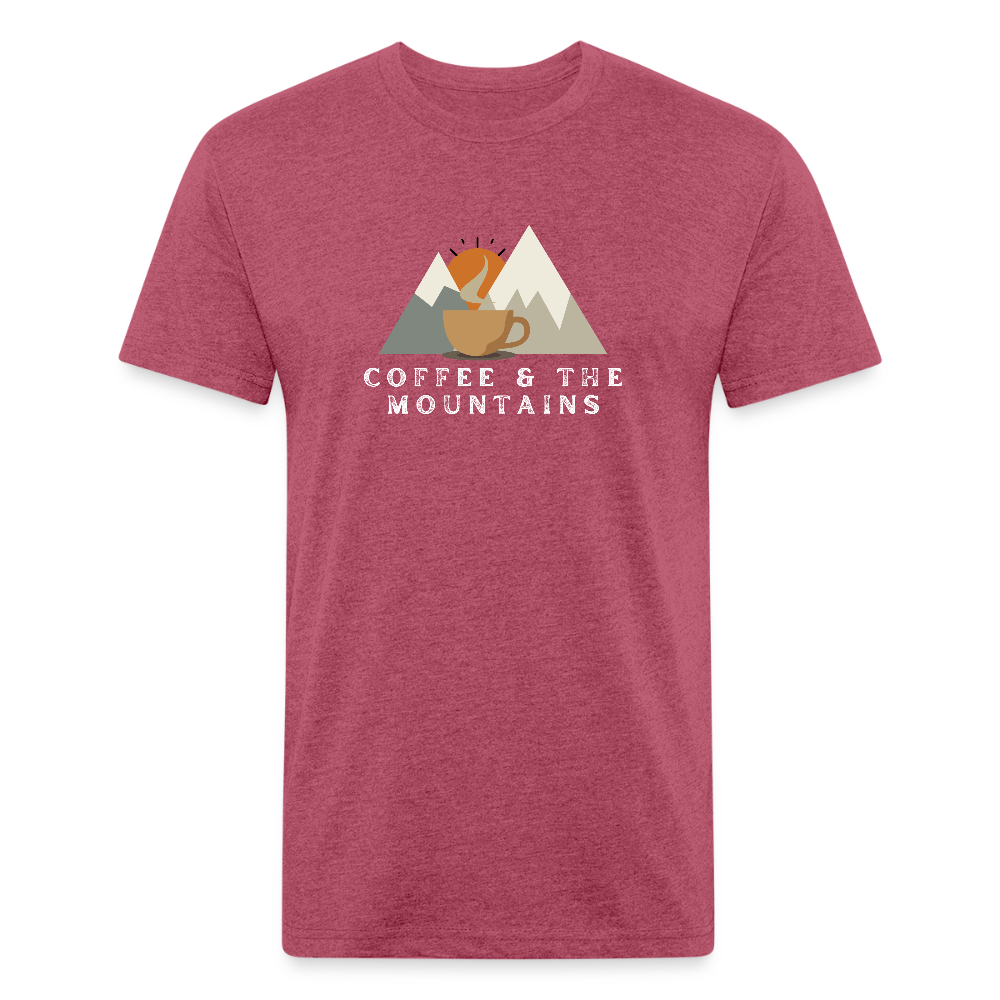 Coffee & the Mountains - Premium Graphic Tee (POD) - heather burgundy