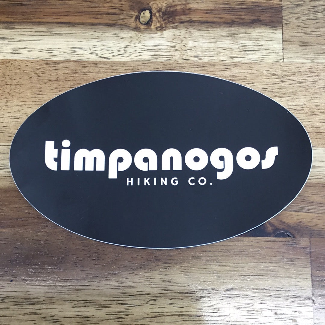 Custom Die Cut Sticker (4 x 6) - Timpanogos Hiking Co. Black Oval