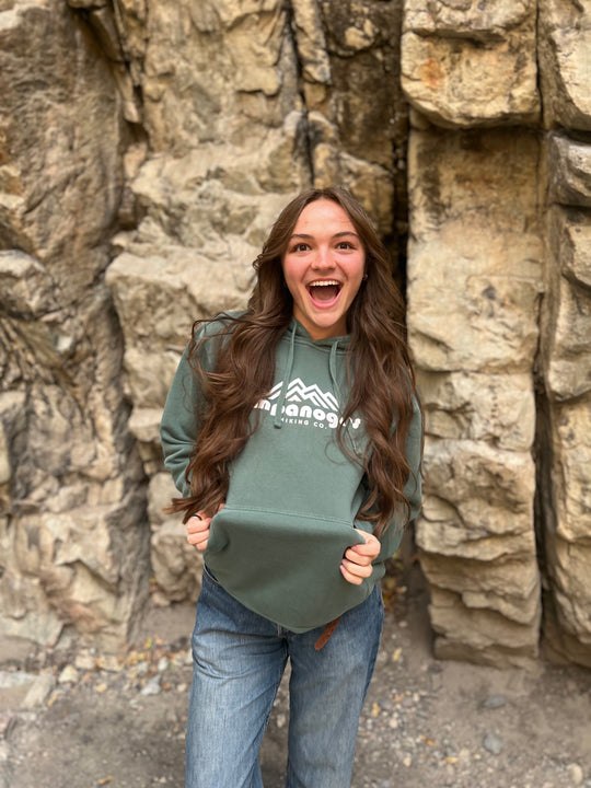 Timpanogos Hiking Co. (official) - Vintage Mountain Blend Hoodie (Alpine Green)