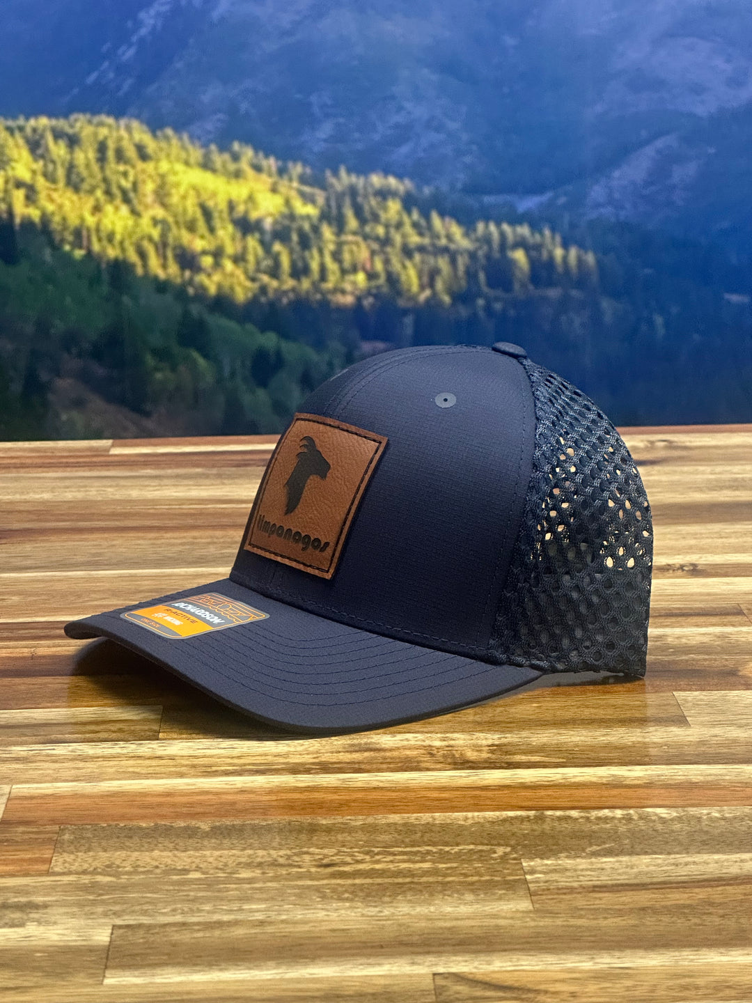 Chapeau Waggle Noir Perforé Performance Bois Tigre Chèvre Snapback Réglable Chapeau Waggle Noir Perforé Performance Bois Tigre Chèvre Snapback Réglable