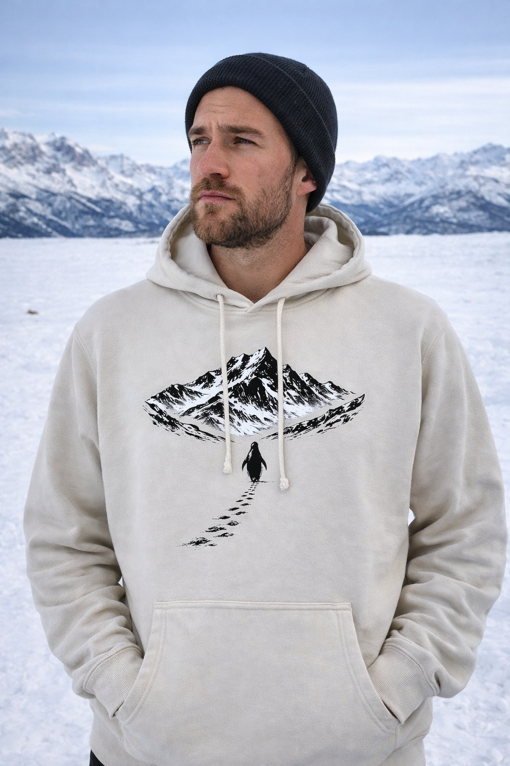 Penguin and the Mountains (NEW!) - Mountain Blend Hoodie