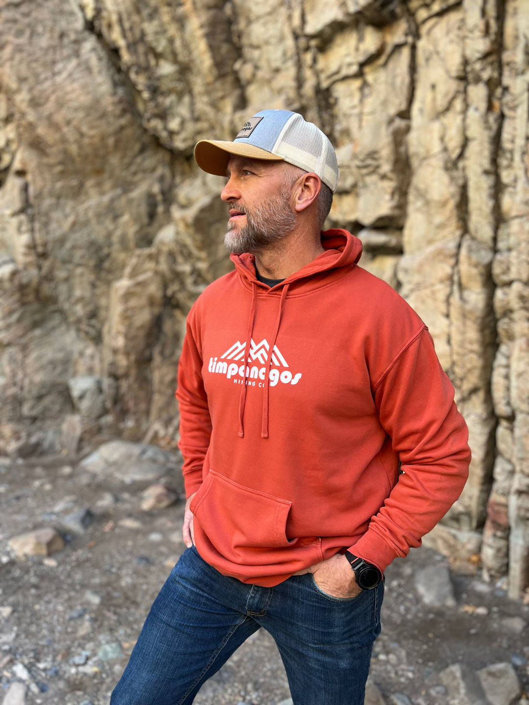 Timpanogos Hiking Co. (official) - Vintage Mountain Blend Hoodie (Red Rock)