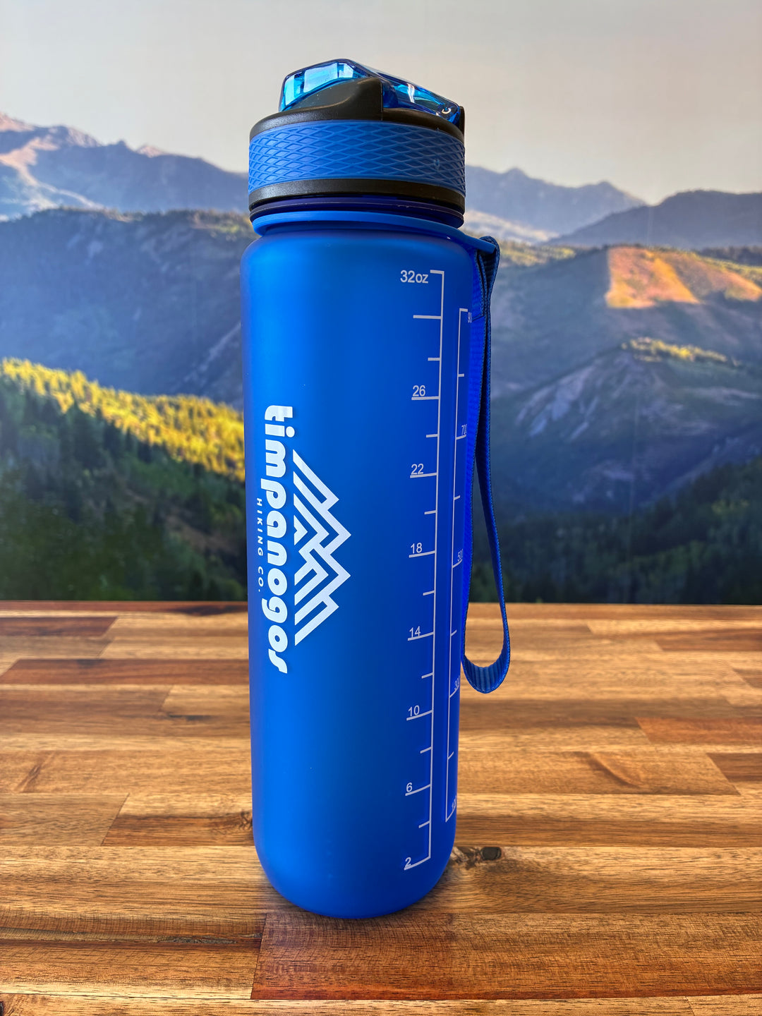 Timpanogos Hiking Motivational Water Bottle (Pacific Blue)