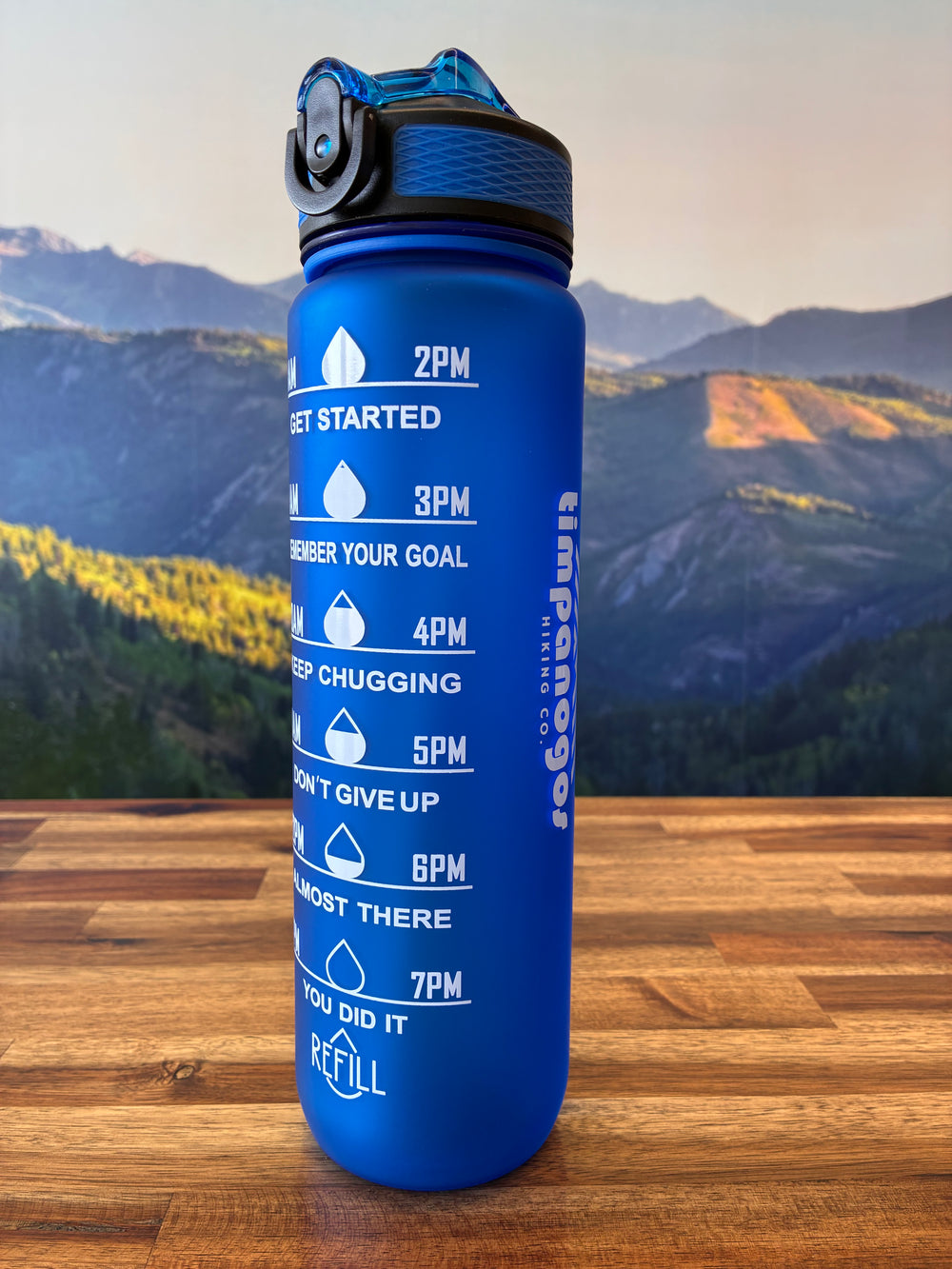 Timpanogos Hiking Co. Motivational Water Bottle (Pacific Blue)