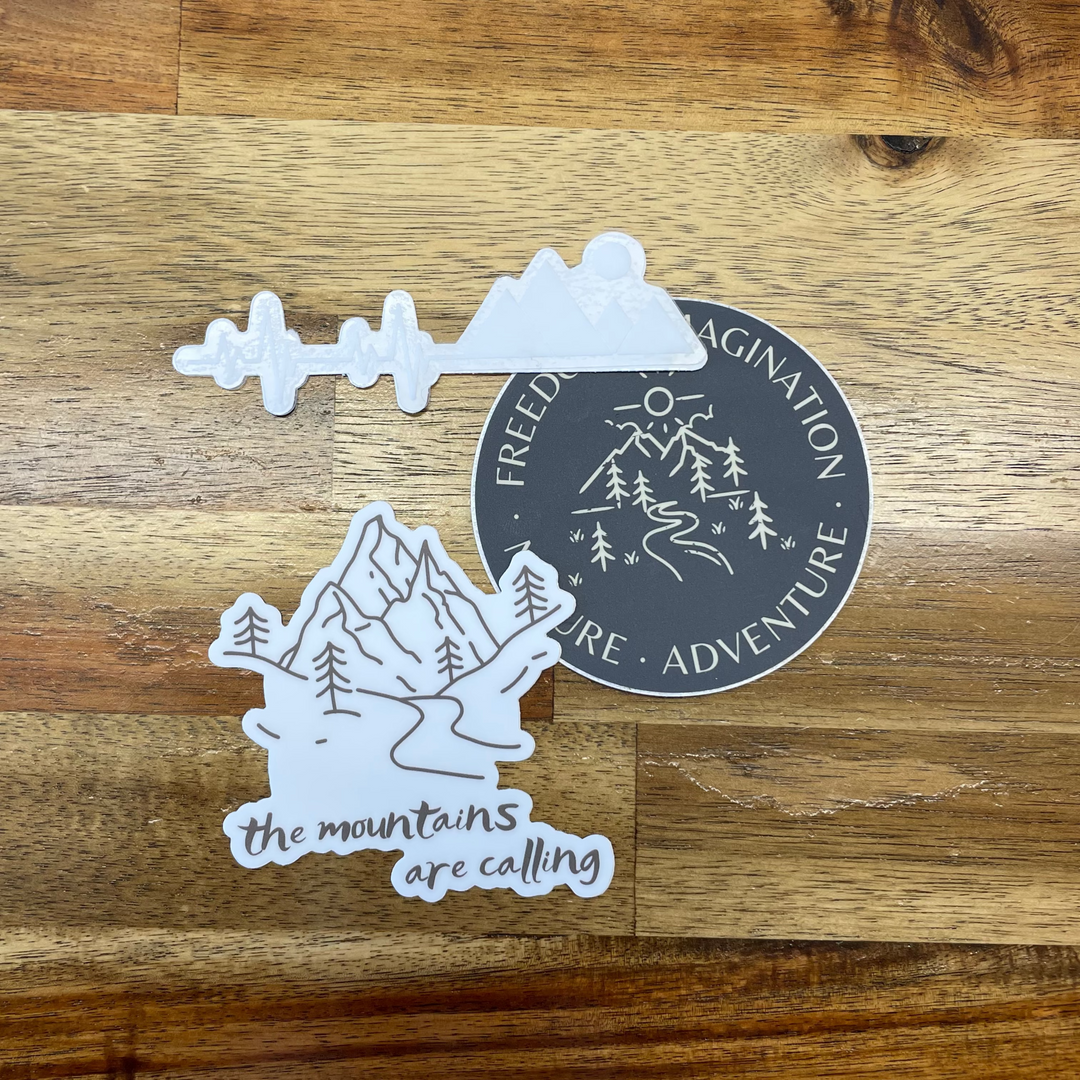The Mountains are Calling - Custom Die Cut Sticker (3x3)