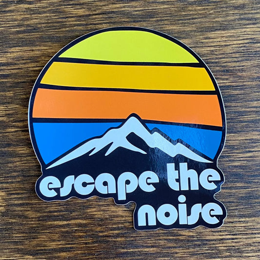 escape the noise custom die cut sticker