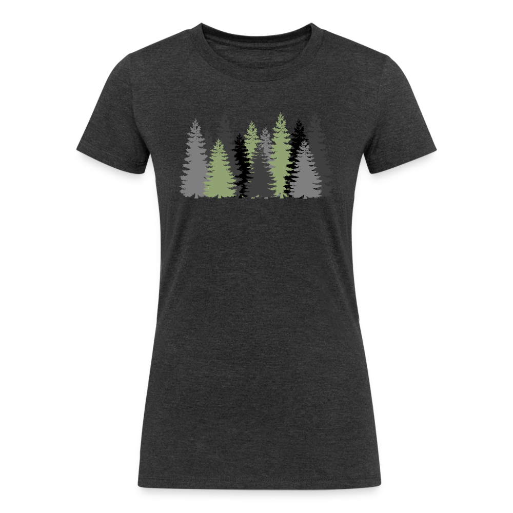 Women's Tri-Blend Organic T-Shirt (trees) - heather black