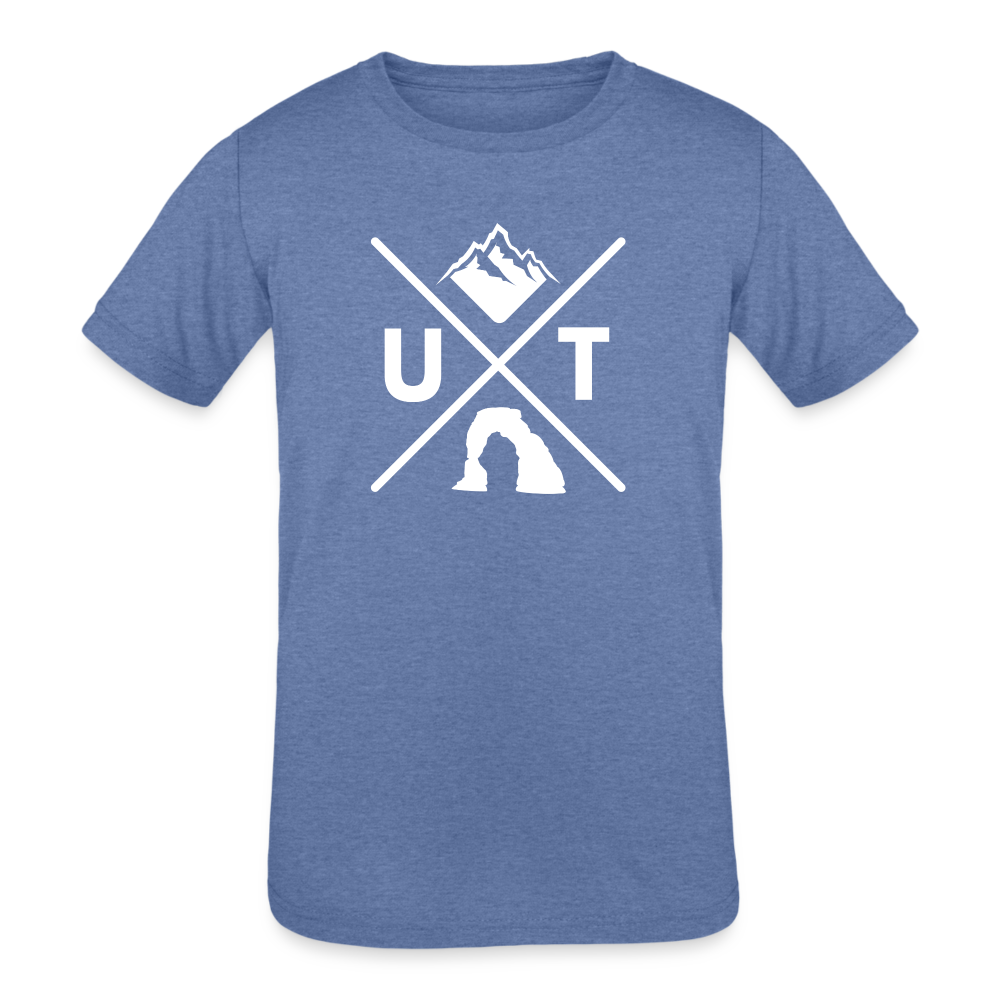 Kids' Tri-Blend T-Shirt (Utah X) - heather blue